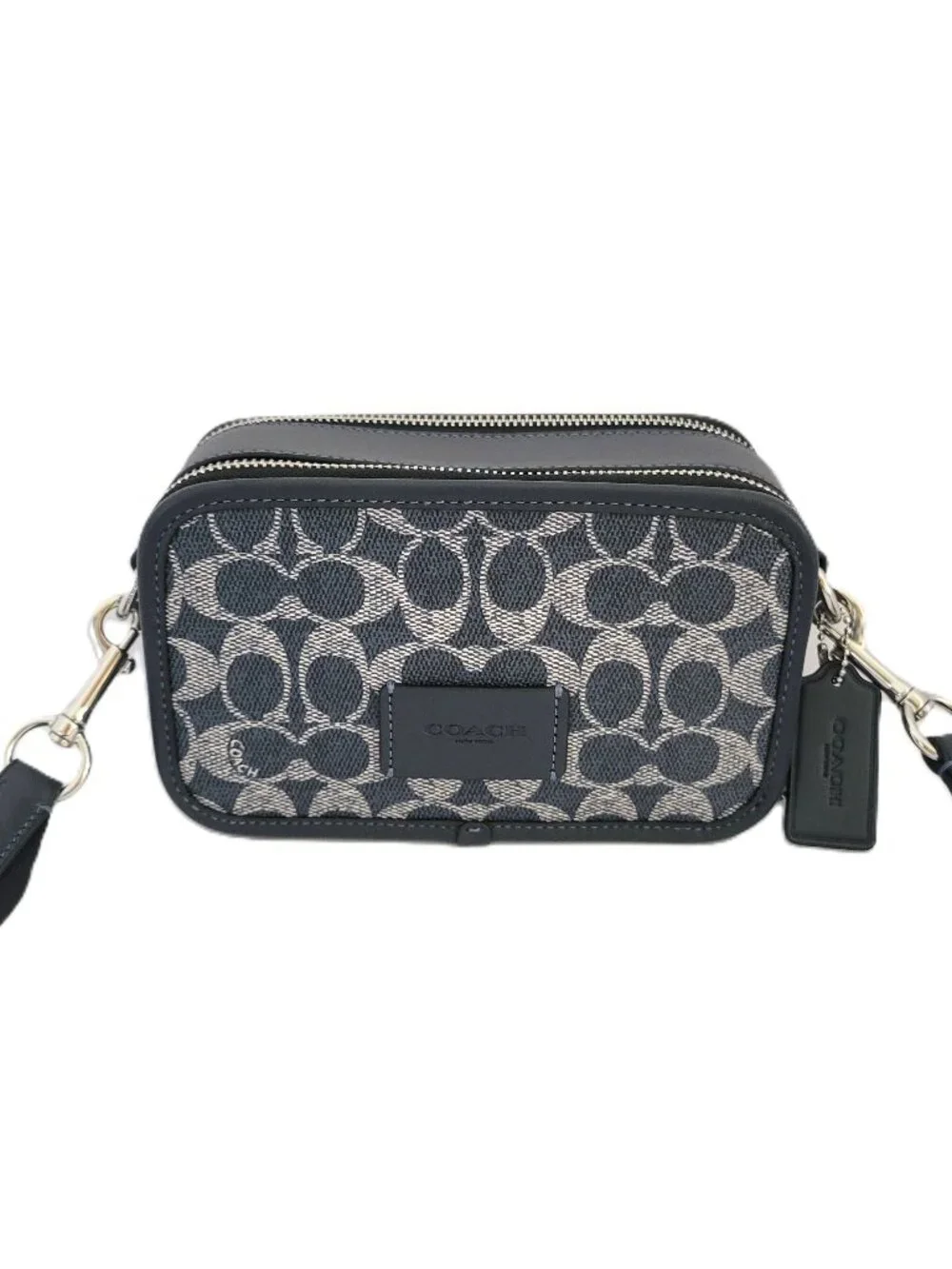 Coach CW365 Wyatt Crossbody Signature Coated Canvas Leather Bag Denim Chalk